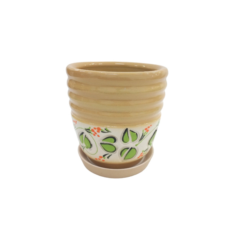 Набір горщиків КООП Бриз 4 пр h-18/16/13/12 см Конюшина 0159 - Персиковий-фіолетовий