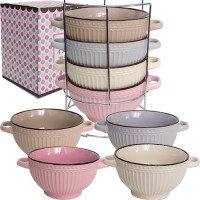 Набір 4 миски з ручками на стійці SNT Style 680 мл 054-04-07