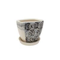 Набір горщиків КООП Сицилія 3 пр h-17/15/13 см Завиток Контур Сірий 0001