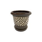 Набір горщиків КООП Пальмовка 3 пр h-17/14/11 см Ромб Коричневий 0104 - Фіолетовий Прозорий