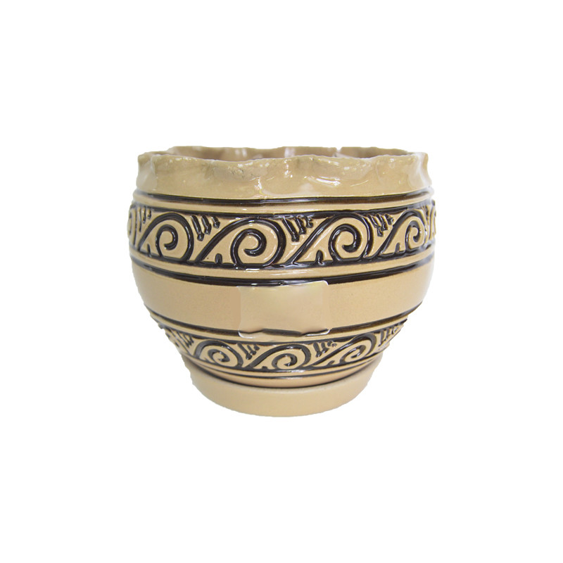 Горщик Шар Завиток капучіно 16 см - Caramel