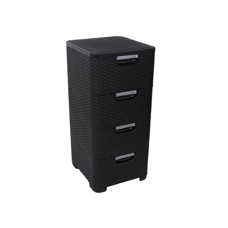 Комод на 4 шухляди Efe Plastics Люкс Briliant Д-33 - Чорний