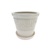 Горщик керамічний КООП Туя Лабіринт Білий 12 см 0068