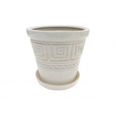 Горщик керамічний КООП Туя Лабіринт Білий 12 см 0068