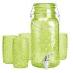 Набір лимонадник 4 л та 4 стакани SNT Кактус 9099-2 - Чорний/Червоний