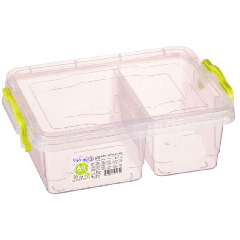 Контейнер подвійний Ал-пласт із зажимами 1,03 л  - Тапе