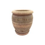 Горщик керамічний КООП Терра Лабіринт Коричневий Глянець 25 см 0036 - Білий