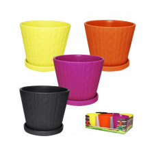 Вазон 17*17*15см, 4кол. Кольорове плетіння Мікс 90509