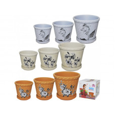 Набір вазонів 3шт 4кол Деколь графіт Мікс 90513