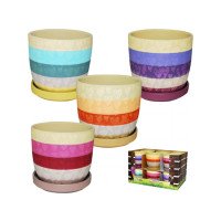 Вазон 12*12*10см, 4кол. Сердечка Мікс 90508