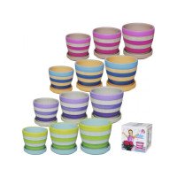 Набір вазонів 3шт 4кол Кольорові смужки Мікс 90512