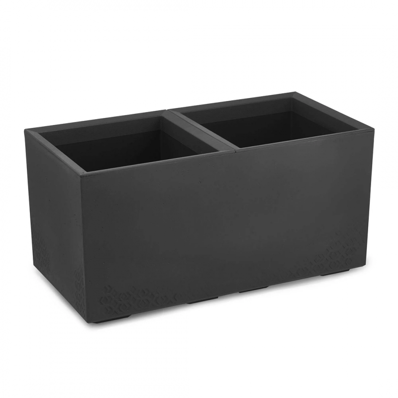 Горщик терасний Ламела Каро ЕКО Бетон 80 см 936 - Сірий Бетон