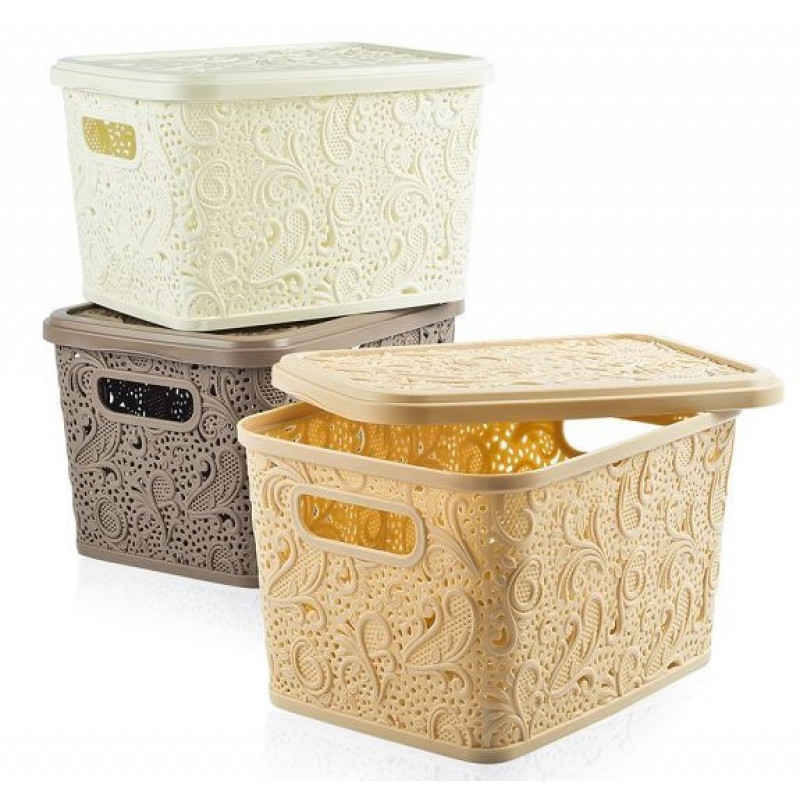 Кошик з кришкою Hobby life Ажур 17 л 04 1212 - Смарагдовий