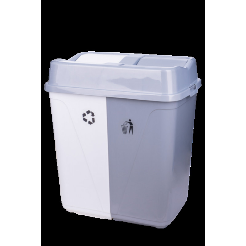 Відро подвійне з поворотною кришкою Метелик Violet House 50 л + 50 л 0014 - Голубий