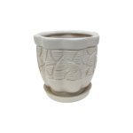 Набір горщиків КООП Туна 2 пр h-18/12 см Листок Арт Білий 0221 - Авокадо