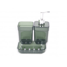 Набор аксессуаров для ванной 3 пр Eco Fabric Cube Прозрачный Зеленый TRL-2036-TG