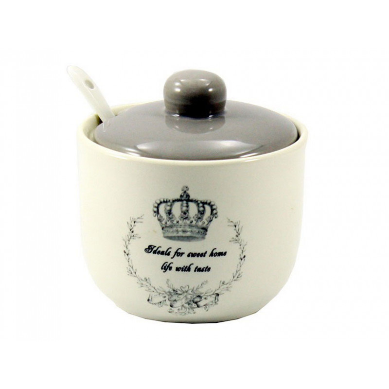 Цукорниця з ложкою Interos 350 мл Корона ZFC045 CR - Червоний