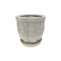 Набір горщиків КООП Туна 2 пр h-18/12 см Листок Арт Білий 0221