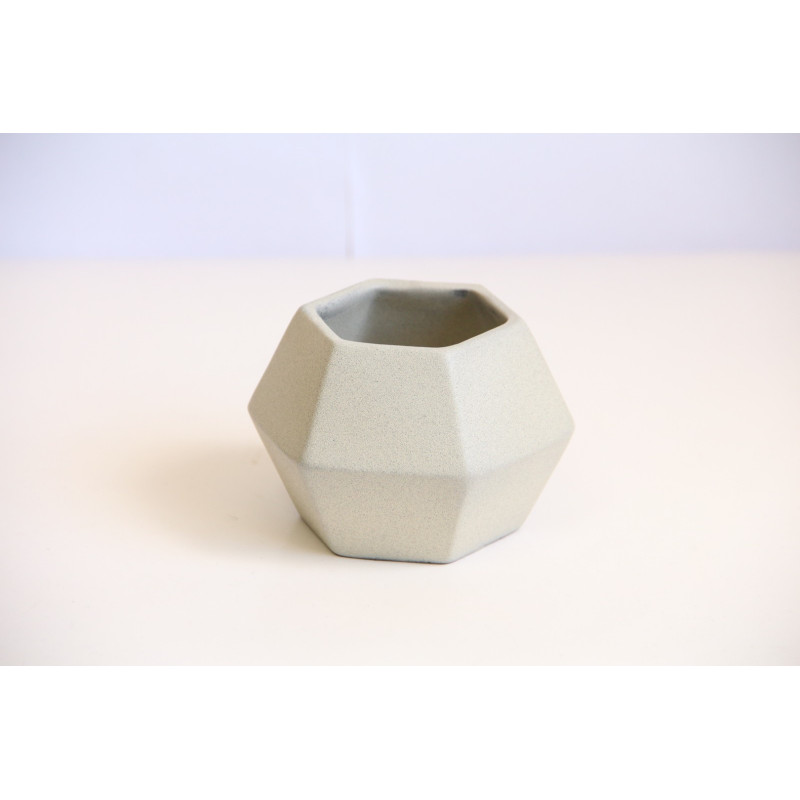 Горщик для сукулентів №3 керамічний Оріана Крихта 0,35 л - Чорний/Золотистий