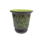 Горщик керамічний КООП Дзвін Завиток Зелений/Графіт 16 см 0063 - Графіт