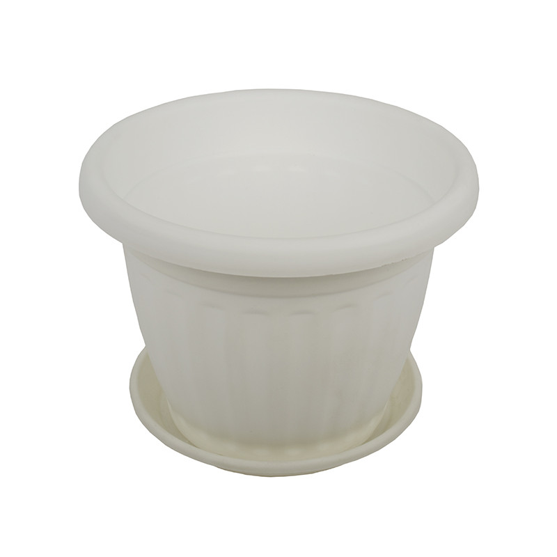 Горщик для квітів IL-PE Круглий 16/14 см з підставкою  - Баклажан