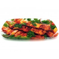 Блюдо скляне Lumines 29,5*21 см прямокутне Шашлик петрушка S445012C/U042/12