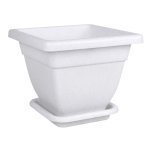 Цветочный горшок Консенсус Квадрат 20 см с подставкой №1