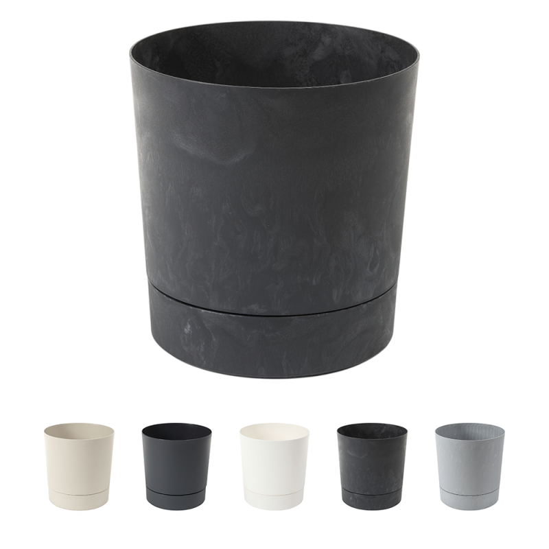 Горщик для квітів Ламела Аура Recycled 22,5 см 125 - Сірий/Білий