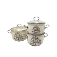 Набір каструль Idilia №1600 Дерево щастя молочний 41418