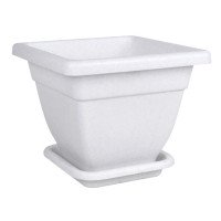 Цветочный горшок Консенсус Квадрат 20 см с подставкой №1