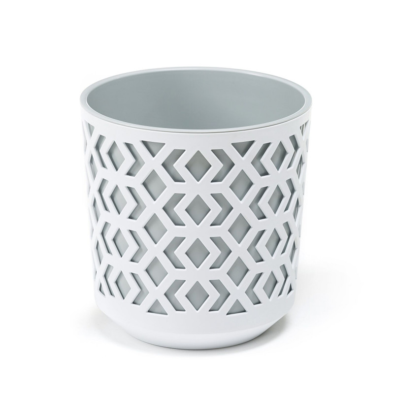 Горщик для квітів із вкладом Ламела Ацтек 30 см 793 - Білий/сірий