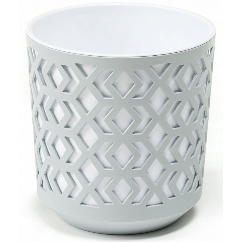 Горщик для квітів із вкладом Ламела Ацтек 30 см 793 - Білий/сірий