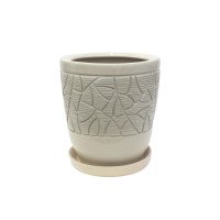 Набір горщиків КООП Турин 4 пр h-27/22/18/15 см Листок Арт Білий 0015