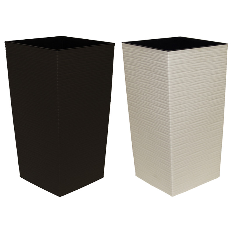 Горщик терасний Ламела Фінезія Долото 25 см з вкладом 589  - Кремовий