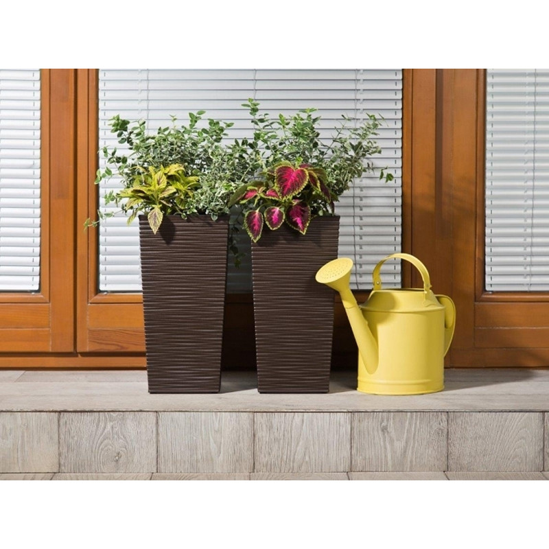 Горщик терасний Ламела Фінезія Долото 25 см з вкладом 589  - Зелений металік