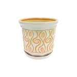 Горщик керамічний КООП Кіто Завиток Помаранч/Крем 22 см 0078 - Графіт