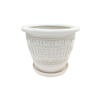 Горщик керамічний КООП Квітка Лабіринт Білий 13 см 0007