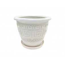 Горщик керамічний КООП Квітка Лабіринт Білий 13 см 0007