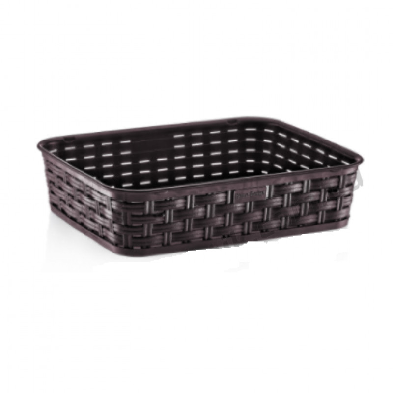 Кошик PlastArt Ротанг Midi 25*20*6 см SP-205 - Сірий