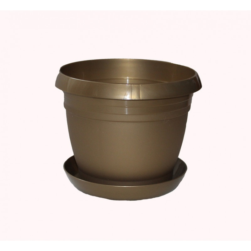 Горщик для квітів Квітник Перлина 26 см з підставкою - Червоний