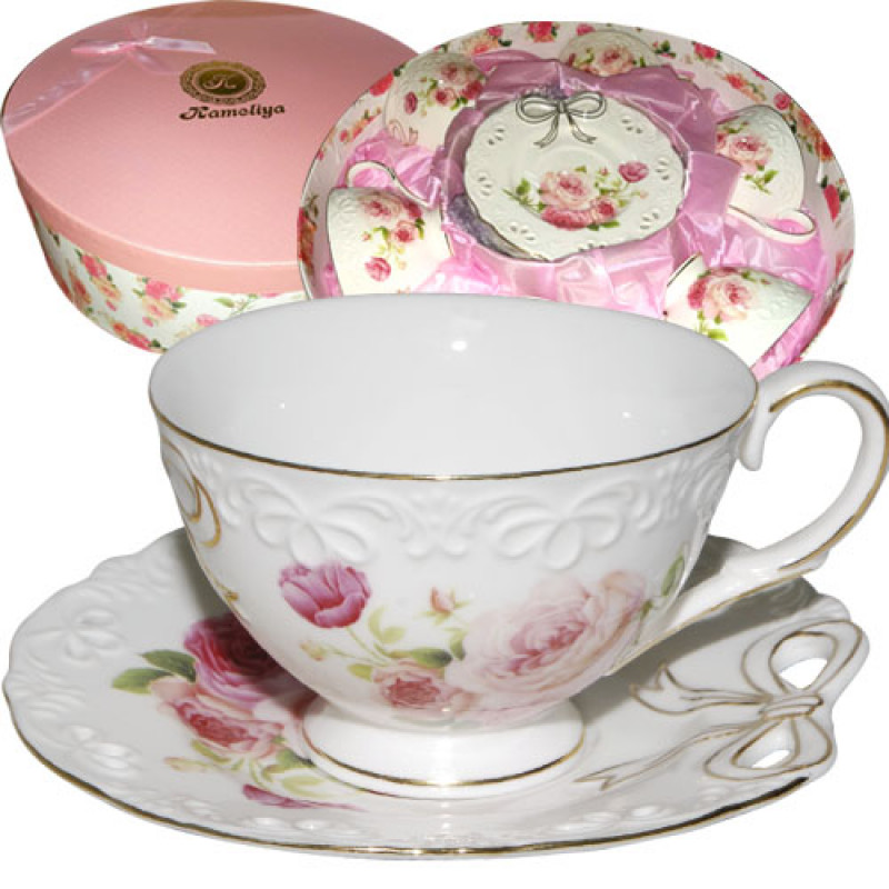 Набір чайний SNT Бант 12 пр 1711 - Голубий