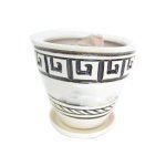 Горщик Конус Рим чорно-білий 25 см - Фіолетовий