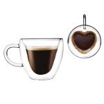 Набір кружок Con Brio 2 шт 300 мл подвійна стінка Серце CB-8930-2  - Кремовий