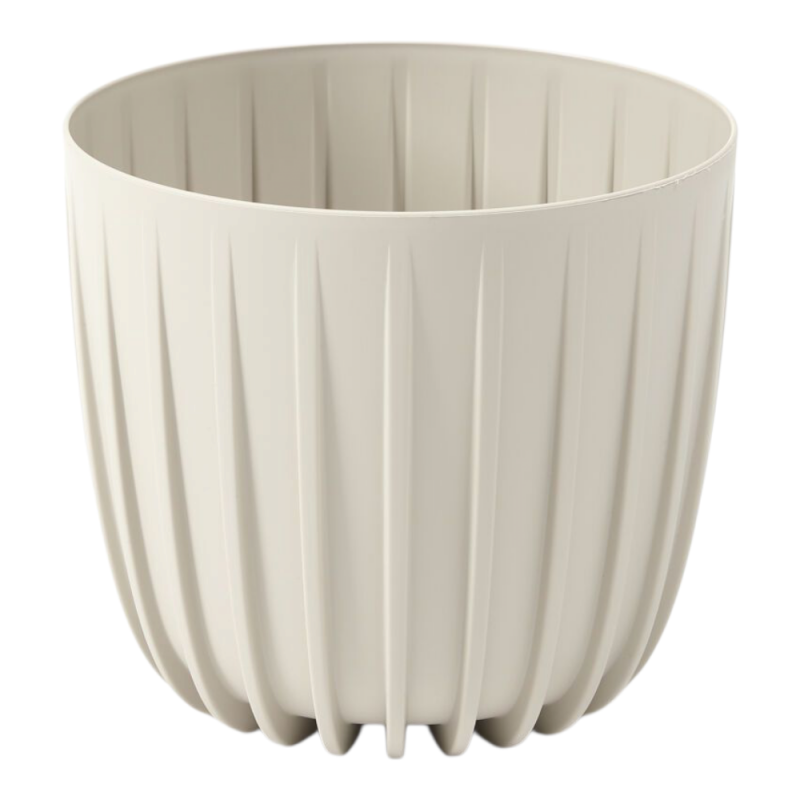 Горщик для квітів Ламела Міра ЕКО Recycled 24 см низький 518 - Латте
