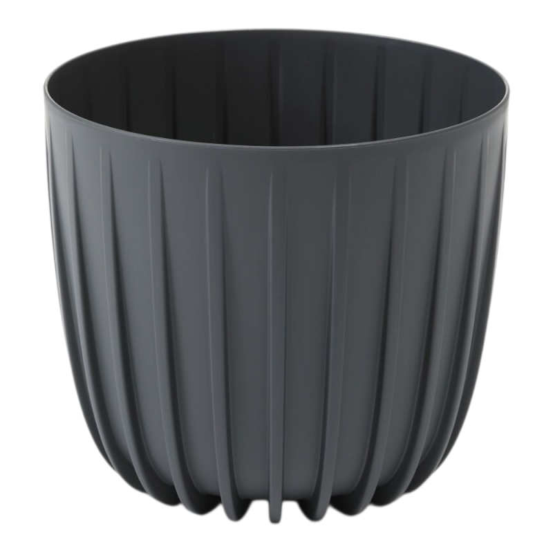 Горщик для квітів Ламела Міра ЕКО Recycled 24 см низький 518 - Anthracite