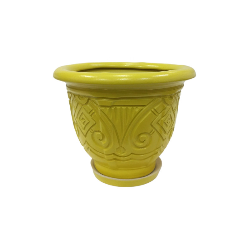 Набір горщиків КООП Весна 4 пр h-21/16/13/10 см Завиток Жовтий 0009 - Лаванда