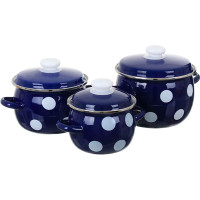 Набір каструль Idilia №948 Білий горох синій 40568