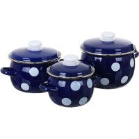 Набір каструль Idilia №948 Білий горох синій 40568