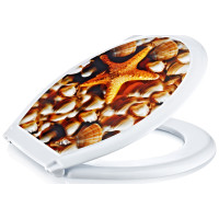 Кришка для унітазу PlastArt Flexy Ракушки тверда BA-410