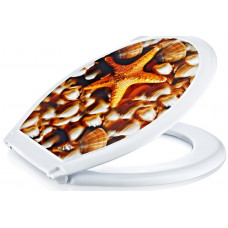 Кришка для унітазу PlastArt Flexy Ракушки тверда BA-410